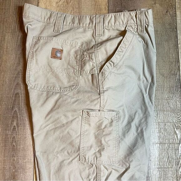 Carhartt Tan Carpenter Canvas Work Pants Jeans Size 40X30 B151 Hiking Painters - Picture 5 of 10